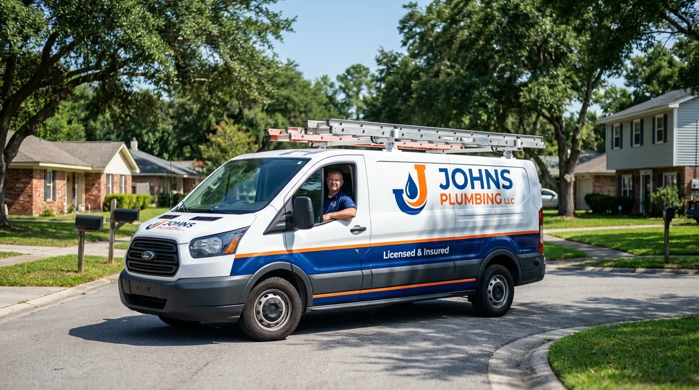 Johns Plumbing LLC service van in Hollidaysburg, PA