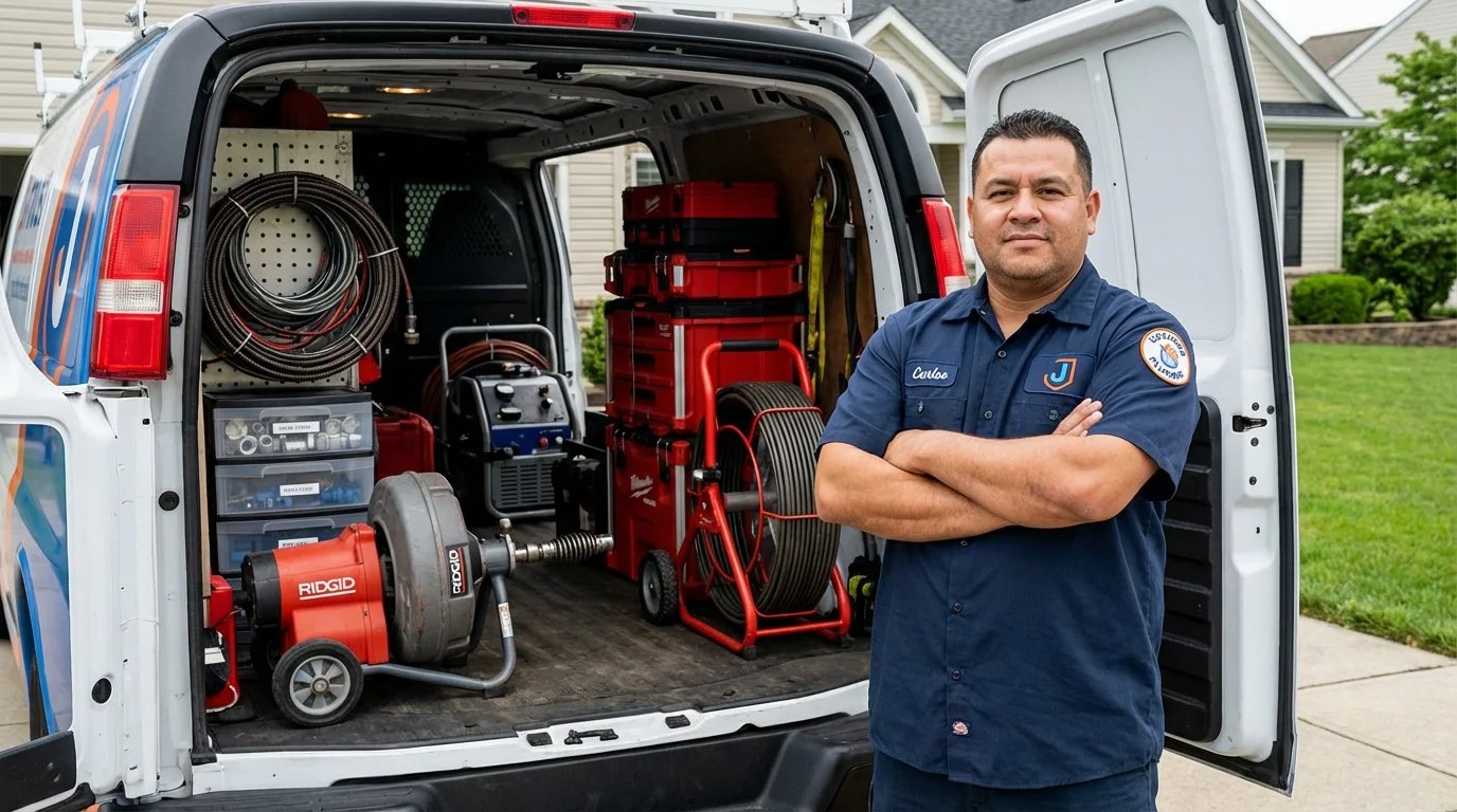 Professional drain cleaning equipment and Johns Plumbing LLC plumber in Hollidaysburg