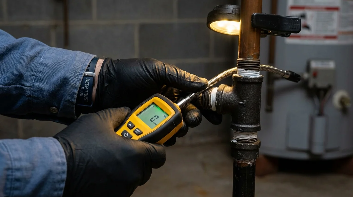 Gas leak detection with electronic sniffer by Johns Plumbing LLC in Hollidaysburg
